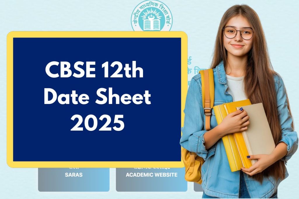 CBSE 12th Date Sheet 2025 -cbse.gov.in Class 12 Time Table, Exam Dates